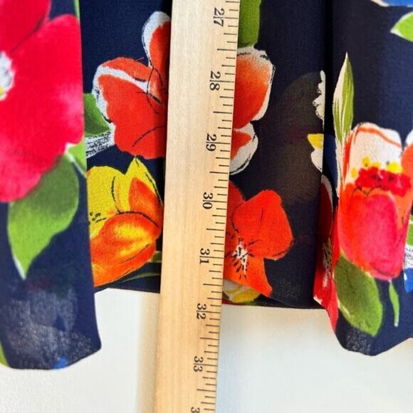 Vintage Liz Claiborne Petite Collection Women’s 12 Lined Navy Blue Floral Skirt - Picture 9 of 9